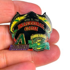 Arizona Diamond Backs & The World Champs (97) Florida Marlins Inaugural Game Pin